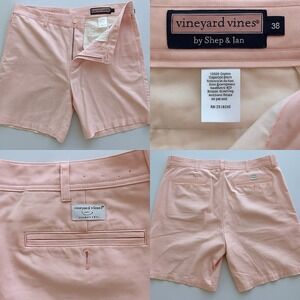 Vineyard Vines Club Shorts Pink Chino Flat Front 100% Cotton Men's 38